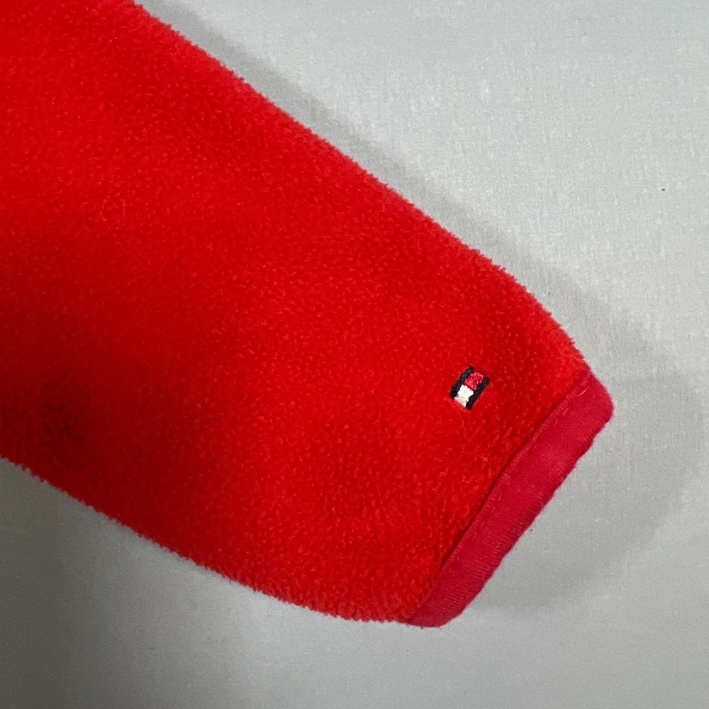 Vintage Tommy Hilfiger Fleece Jacket Kids 6 Red Global Stripe Full Zip Winter